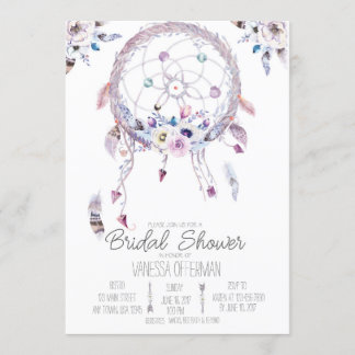 Romantic Drocatcher Boho Vrijgezellenfeest Invite Kaart