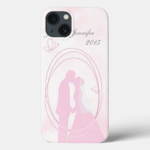 Romantic Droy Pink Wedding Couple Case-Mate iPhone Case