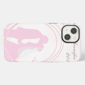 Romantic Droy Pink Wedding Couple iPhone Hoesje (Achterkant horizontaal)