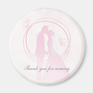 Romantic Droy Pink Wedding Couple Magneet