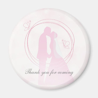 Romantic Droy Pink Wedding Couple Magneet