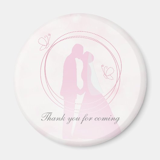 Romantic Droy Pink Wedding Couple Magneet (Voorkant)