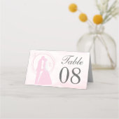 Romantic Droy Pink Wedding Couple Place Card Plaatskaartje (Achterkant)