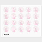 Romantic Droy Pink Wedding Couple Ronde Sticker (Vel)