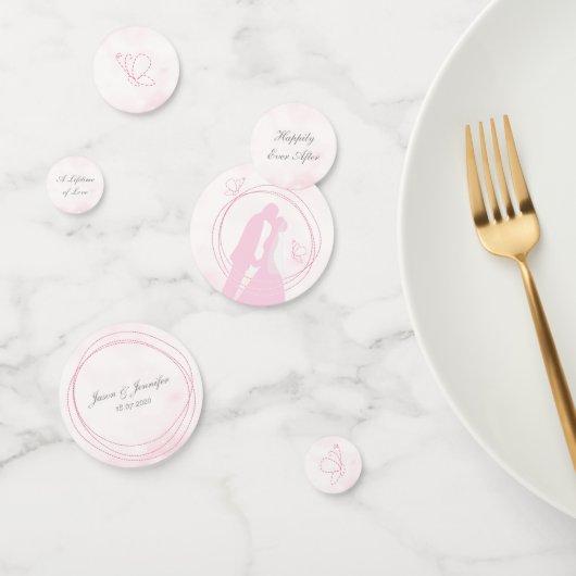Romantic Droy Pink Wedding Couple Table Confetti (Groep)