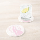 Romantic Droy Pink Wedding Couple Zandsteen Onderzetter (Zijkant)