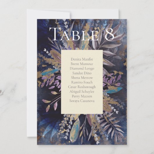 Romantic dubbelzijdig menu kaart (Achterkant)