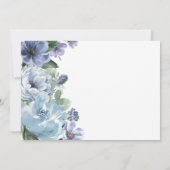 Romantic Dusty Blue Floral Vrijgezellenfeest Party Kaart (Achterkant)