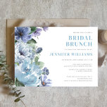 Romantic Dusty Blue Floral Vrijgezellenfeest Party Kaart<br><div class="desc">Mooie florale illustraties van de waterverf in tinten stoffige blauw, groen en lavender, gekoppeld aan elegante typografie, geven dit vrijgezellenfeest een klassieke maar moderne stijl. Bewerk gewoon de sjabloon met jouw naam en kies papieren opties. De coördinerende punten van het vrijgezellenfeest zijn beschikbaar in onze opslag of zien het ontwerp...</div>