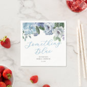 Romantic Dusty Blue Floral Vrijgezellenfeest Party Servet (Insitu)