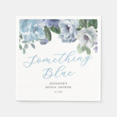 Romantic Dusty Blue Floral Vrijgezellenfeest Party Servet (Voorkant)