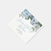 Romantic Dusty Blue Floral Vrijgezellenfeest Party Servet (Hoek)