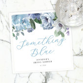 Romantic Dusty Blue Floral Vrijgezellenfeest Party Servet