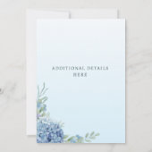Romantic Dusty Blue Hydrangea Watercolor Wedding  Kaart (Achterkant)