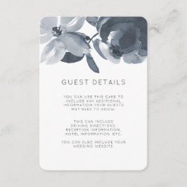 Romantic Dusty Blue Wedding Guest Details Informatiekaartje