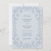Romantic Dusty Blue Wedding Kaart (Voorkant)