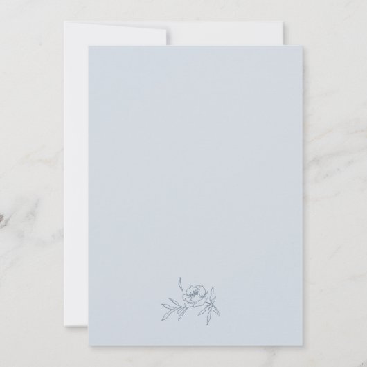 Romantic Dusty Blue Wedding Kaart (Achterkant)