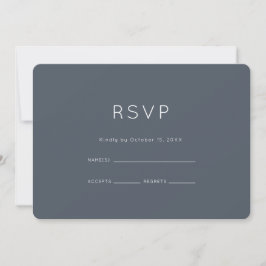Romantic Dusty Blue Wedding RSVP Kaart