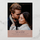 Romantic Dusty Blush Save the Date Folie Invitatio Folie Uitnodiging (Voorkant)