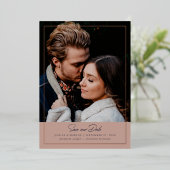 Romantic Dusty Blush Save the Date Folie Invitatio Folie Uitnodiging (Staand Voorkant)