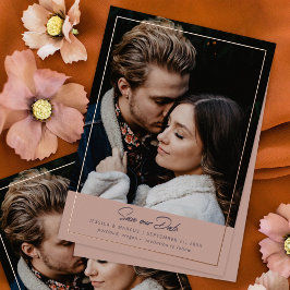 Romantic Dusty Blush Save the Date Folie Invitatio Uitnodiging