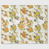 Romantic Dusty Oranje Flowers Elegant Modern Cadeaupapier (Vlak)