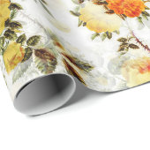 Romantic Dusty Oranje Flowers Elegant Modern Cadeaupapier (Rol Hoek)