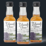 Romantic Dusty Paars Roos Weddenschap Hartelijk da Likeurfles Etiket<br><div class="desc">Deze prachtige miniatuur flessenlabels zijn perfect om speciale gasten of leden van je bruidsfeest te bedanken. De titel luidt: Bedankt voor het vieren met ons. Er is ruimte voor de namen van het koppel, de trouwdatum en het soort geesten. Het eenvoudige ontwerp is voorzien van een lang gesteenteld, stoffig paars...</div>