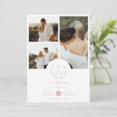 Romantic Dusty Pink Botanical Branches 3 Foto's Save The Date (Staand voorkant)