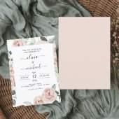Romantic Dusty Pink Floral Wedding Kaart