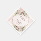 Romantic Dusty Pink Greenery Wedding Paper Napkins Servet (Hoek)
