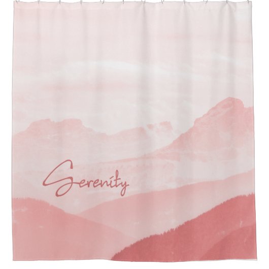 Romantic Dusty Pink Serenity Landscape Foto Douchegordijn (Voorkant)