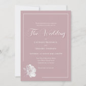 Romantic Dusty Pink White Floral Wedding Kaart (Voorkant)