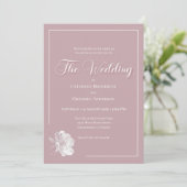 Romantic Dusty Pink White Floral Wedding Kaart (Staand voorkant)