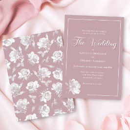 Romantic Dusty Pink White Floral Wedding Kaart