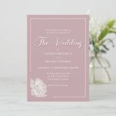Romantic Dusty Pink White Floral Wedding Kaart (Staand voorkant)