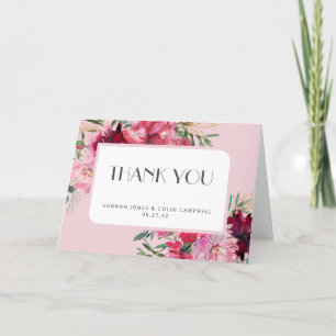 Romantic Dusty Roos Peony Modern Lijst Bedankkaart
