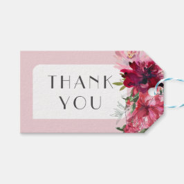 Romantic Dusty Roos Peony Modern Lijst Cadeaulabel