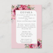 Romantic Dusty Roos Peony Modern Lijst Informatiekaartje (Voorkant)