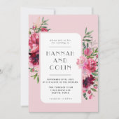 Romantic Dusty Roos Peony Modern Lijst Kaart (Voorkant)