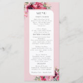 Romantic Dusty Roos Peony Modern Lijst Menu (Voorkant)