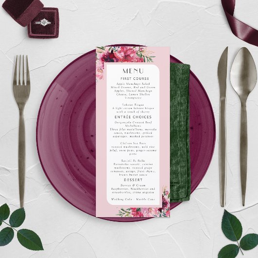 Romantic Dusty Roos Peony Modern Lijst Menu