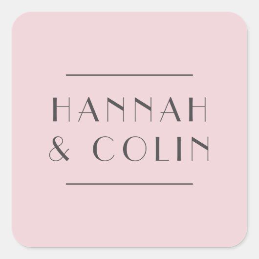 Romantic Dusty Roos Peony Modern Vierkante Sticker (Voorkant)