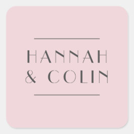 Romantic Dusty Roos Peony Modern Vierkante Sticker