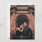 Romantic Dusty Roos roze met foto-bruiloft Kaart (Achterkant)