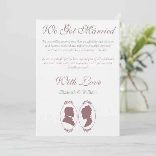 Romantic Dusty Rose Regency Botanical Cameos  Kaart (Staand voorkant)