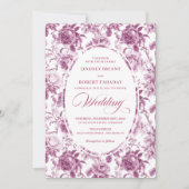 Romantic Dusty Rose Rose Pattern Wedding Invitatio Kaart (Voorkant)