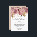 Romantic Dusty Rozen Blush Vrijgezellenfeest Kaart<br><div class="desc">Romantic Dusty Rozen Blush Bridal Shower Invitation Zie overeenkomend collectie in Niche en Nest Store</div>