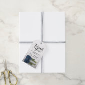 Romantic Dusty Steel Blue Roos Weddenschap Cadeaulabel (Met Touw)