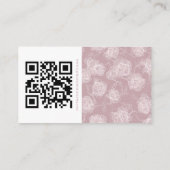 Romantic Dusty White Pink Floral QR code Informatiekaartje (Achterkant)